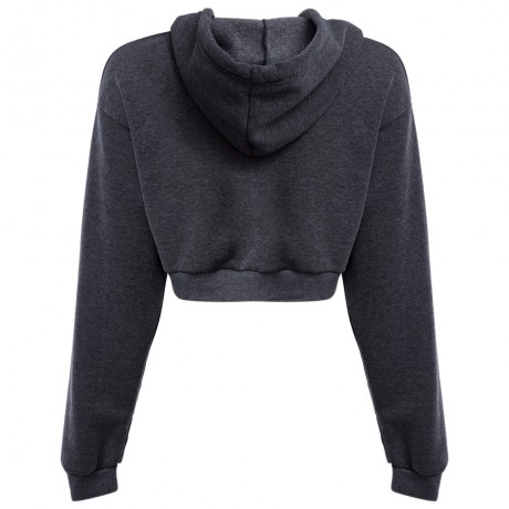 CASUAL SHORT HOODED PURE COLOR HOODIE (GRAY, SIZE S/M/L/XL)