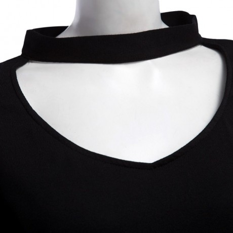 WOMEN'S V-NECK FLARE SLEEVE TOP BLOUSE (BLACK, SIZE S/M/L/XL)