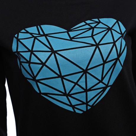 WOMEN'S CASUAL LONG SLEEVE LETTER PRINT T-SHIRT (BLACK, SIZE M/L/XL)