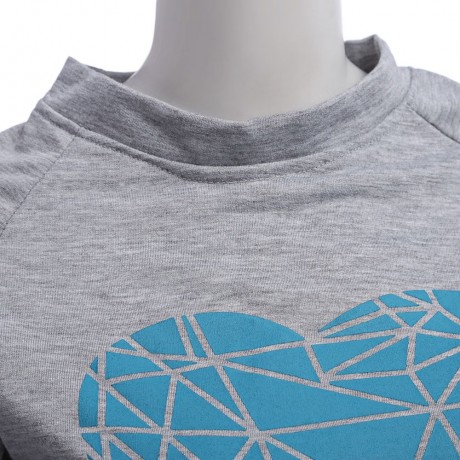 WOMEN'S CASUAL LONG SLEEVE LETTER PRINT T-SHIRT (LIGHT GRAY, SIZE M/L/XL)