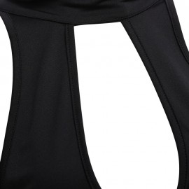 WOMEN'S LONG SLEEVE HOLLOW OUT CROP TOP (BLACK, SIZE S/M/L/XL)