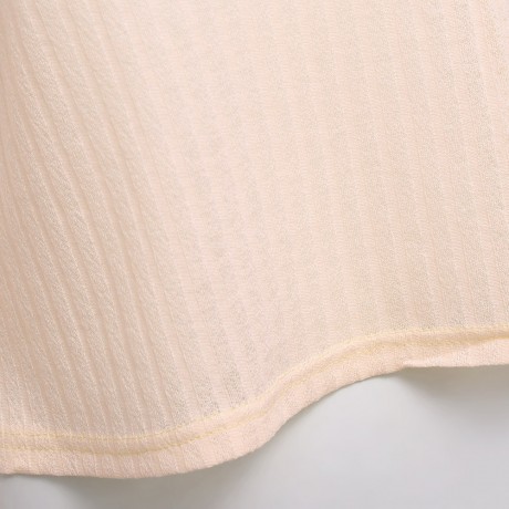 WOMEN'S OFF THE SHOULDER RIB KNITTED T-SHIRT (OFF-WHITE, SIZE S/M/L/XL)