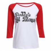 CASUAL LONG SLEEVE PRINT SPLICED BLOUSE (WHITE, SIZE M/L/XL)
