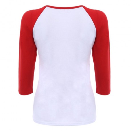 CASUAL LONG SLEEVE PRINT SPLICED BLOUSE (WHITE, SIZE M/L/XL)