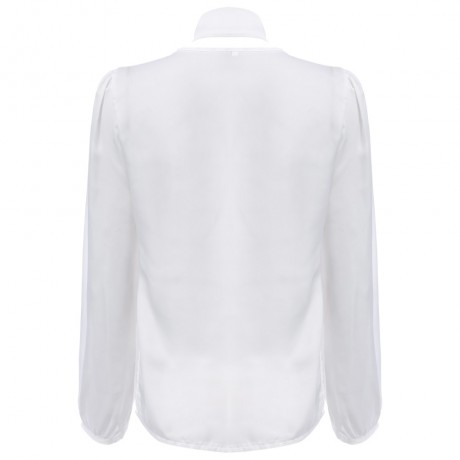 WOMEN'S TRENDY PLUNGING NECK LANTERN SLEEVE WITH BELT (WHITE, SIZE S/M/L/XL)