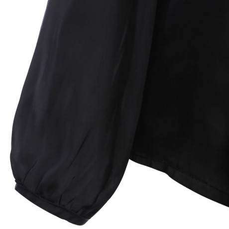 WOMEN'S TRENDY PLUNGING NECK LANTERN SLEEVE WITH BELT (BLACK, SIZE S/M/L/XL)