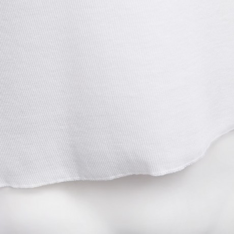 CHIC ROUND COLLAR LONG SLEEVE T-SHIRT (WHITE, SIZE S/M/L/XL)