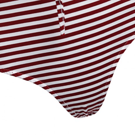SEXY PLUNGING NECK CRISS-CROSS DESIGN LONG SLEEVE (STRIPE, SIZE S/M/L/XL)
