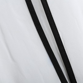 WOMEN STYLISH CHIFFON SHIRT ROUND NECK STITCHING TOP (WHITE, SIZE S/M/L/XL)