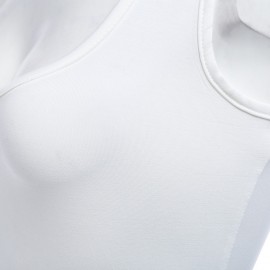 WOMEN CASUAL SLEEVELESS U NECK TANK TOP (WHITE, SIZE S/M/L/XL)