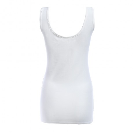 WOMEN CASUAL SLEEVELESS U NECK TANK TOP (WHITE, SIZE S/M/L/XL)