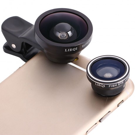 LQ - 003 MULTI-COATING GLASS 3-IN-1 FISHEYE MACRO 0.4X SUPER WIDE ANGLE LENS FOR SMARTPHON