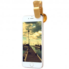 LQ - 180 UNIVERSAL 180 DEGREE CLIP-ON PHOTO FISHEYE LENS (GOLDEN)