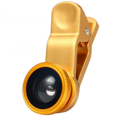 LQ - 180 UNIVERSAL 180 DEGREE CLIP-ON PHOTO FISHEYE LENS (GOLDEN)