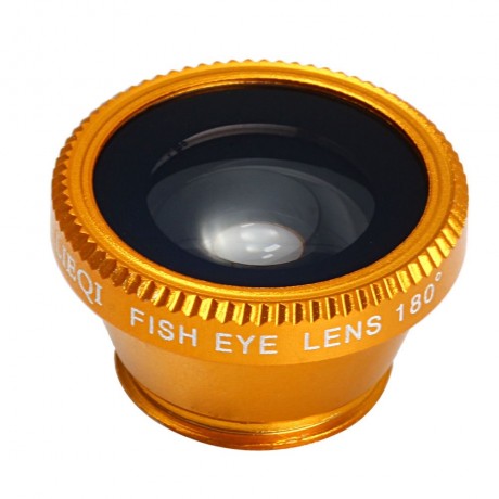 LQ - 180 UNIVERSAL 180 DEGREE CLIP-ON PHOTO FISHEYE LENS (GOLDEN)