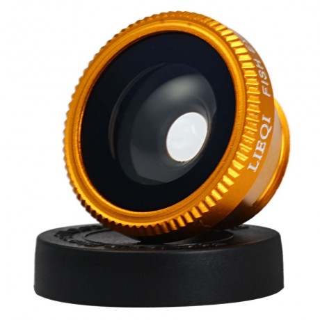 LQ - 180 UNIVERSAL 180 DEGREE CLIP-ON PHOTO FISHEYE LENS (GOLDEN)