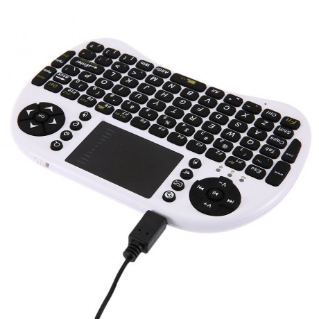 M2S 2.4GHZ WIRELESS QWERTY KEYBOARD TOUCHPAD WITH RECEIVER (WHITE, ENGLISH VERSION)