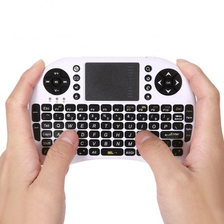 M2S 2.4GHZ WIRELESS QWERTY KEYBOARD TOUCHPAD WITH RECEIVER (WHITE, ENGLISH VERSION)