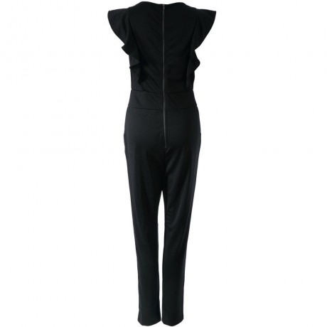 WOMEN'S FLOUNCE JUMPSUIT (BLACK, SIZE S/M/L)