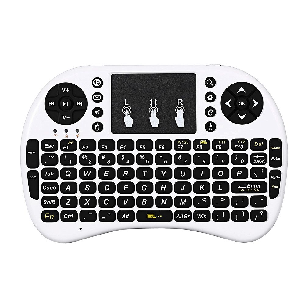 KP - 810 - 21F 2.4GHZ MINI WIRELESS QWERTY KEYBOARD WITH TOUCHPAD MOUSE (WHITE, ENGLISH VE