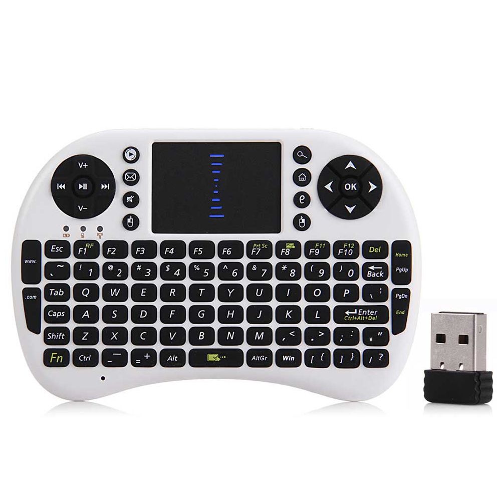 M2S 2.4GHZ WIRELESS QWERTY KEYBOARD TOUCHPAD WITH RECEIVER (WHITE, ENGLISH VERSION)