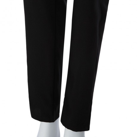 SEXY ROUND NECK SLEEVELESS HOLLOW OUT WOMEN'S JUMPSUIT (BLACK, SIZE S/M)