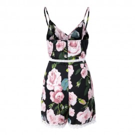 WOMEN'S SEXY SPAGHETTI STRAP FLORAL PRINT ROMPERS (COLORMIX, SIZE S/L)