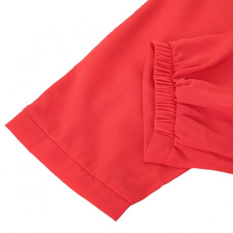 WOMEN'S HAREM PANTS ELASTIC WAIST SOLID COLIR LOOSE-FITTNG (RED, SIZE S/M/L/XL)