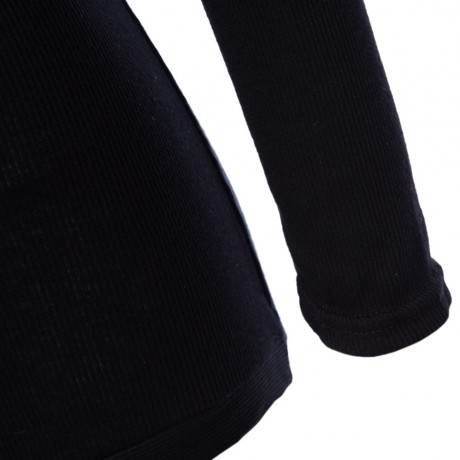 SEXY PLUNGING NECK LONG SLEEVE SKINNY LADIES ROMPER (BLACK, SIZE S/M/L/XL)