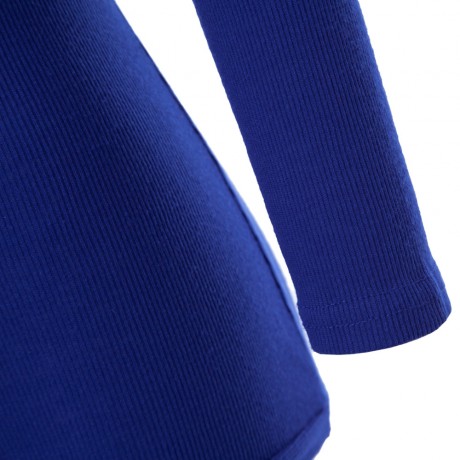 SEXY PLUNGING NECK LONG SLEEVE SKINNY LADIES ROMPER (BLUE, SIZE S/M/L/XL)