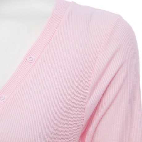 SEXY PLUNGING NECK LONG SLEEVE SKINNY LADIES ROMPER (PINK, SIZE S/M/L/XL)