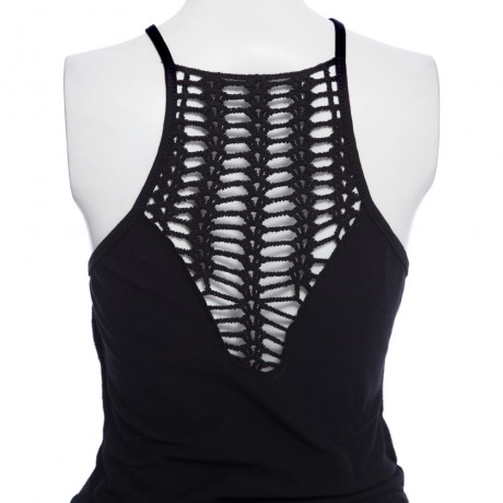 WOMEN'S HALTER HOLLOW OUT SEXY BACKLESS BODYCON ROMPER (BLACK, SIZE S/M/L)