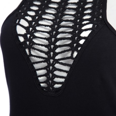 WOMEN'S HALTER HOLLOW OUT SEXY BACKLESS BODYCON ROMPER (BLACK, SIZE S/M/L)