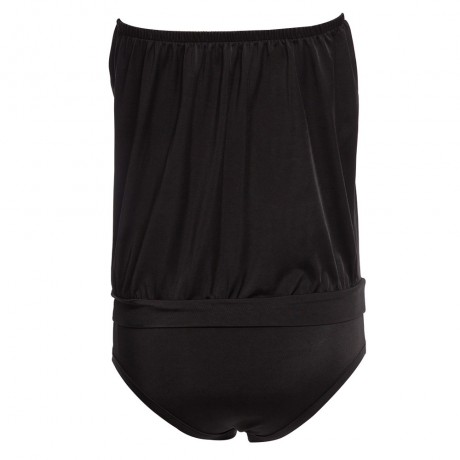 WOMEN'S STRAPLESS SASH WAIST MONOKINI (BLACK, SIZE S/L/XL)