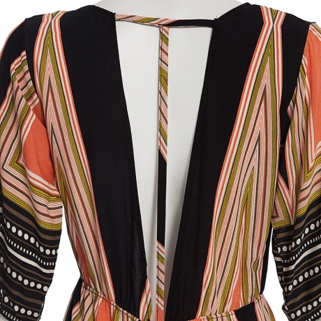 WOMEN'S FASHION RETRO STYLE FLARE SLEEVE ROMPER (BLACK, SIZE S/M/L/XL)