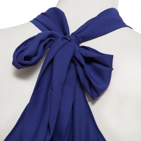 WOMEN'S CASUAL HALTER OFF-THE-SHOULDER LACE-UP DRAWSTRING ROMPER (BLUE, SIZE S/M/L/XL)