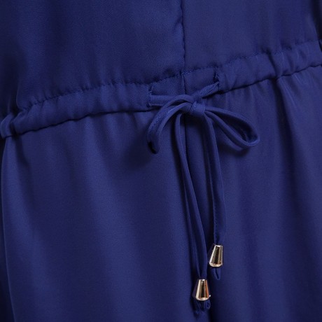WOMEN'S CASUAL HALTER OFF-THE-SHOULDER LACE-UP DRAWSTRING ROMPER (BLUE, SIZE S/M/L/XL)