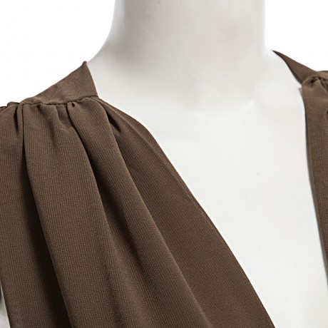 WOMEN'S SLEEVELESS BACKLESS A-LINE ROMPER (BROWN, SIZE S/L)
