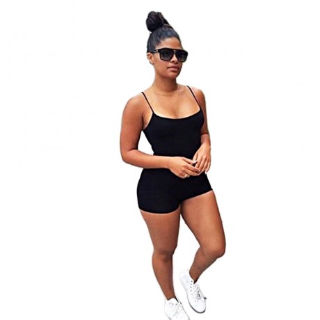 WOMEN'S SEXY SUSPENDER OFF-THE-SHOULDER HIGH WAIST ROMPER (BLACK, SIZE S/M/L/XL)