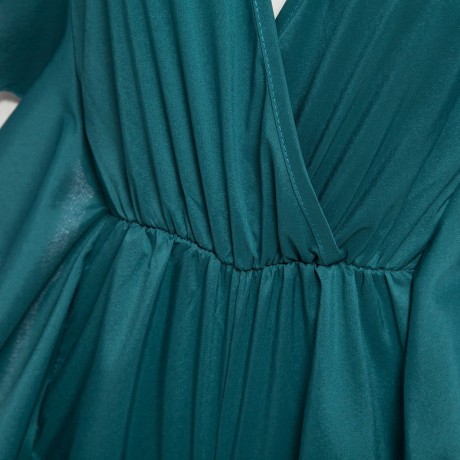 WOMEN'S V-NECK FLOUNCED ROMPER (GREEN, SIZE S/M/L/XL)