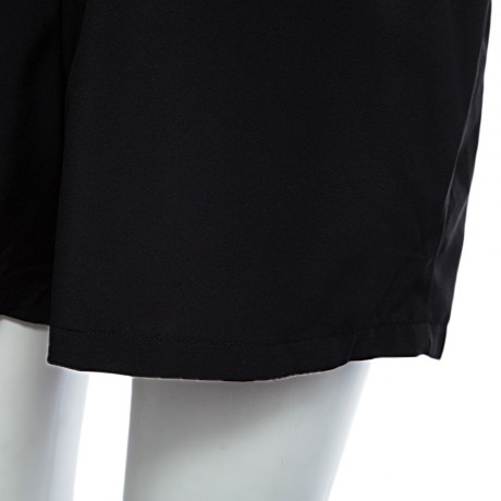 WOMEN'S CASUAL V-NECK SLEEVELESS ELASTIC WAIST ROMPER (BLACK, SIZE S/M/L/XL)