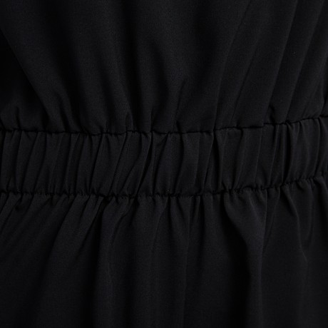 WOMEN'S CASUAL V-NECK SLEEVELESS ELASTIC WAIST ROMPER (BLACK, SIZE S/M/L/XL)