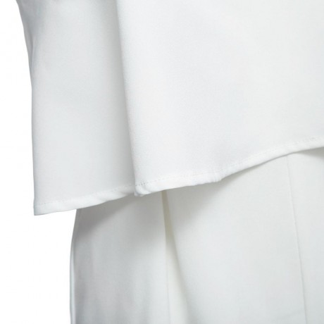 WOMEN'S SEXY STRAPLESS FLOUNCE HIGH WAIST LOOSE ROMPER (WHITE, SIZE S/M/XL)