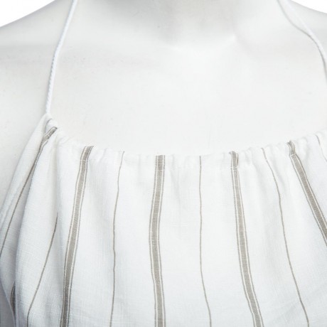 WOMEN SEXY HALTER OFF-THE-SHOULDER LACE-UP BACKLESS STRIPE PRINT STRAIGHT SHEATH LACEWORK 