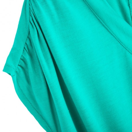 WOMEN'S V-NECK SLEEVELESS BUTTON ELASTIC WAIST POCKET ROMPER (LAKE BLUE, SIZE S/M/L/XL/2XL