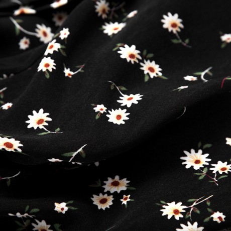 WOMEN SLEEVELESS HOLLOW OUT ELASTIC WAIST POCKET FLORAL PRINT ROMPER (BLACK, SIZE S/M/L/XL