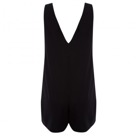WOMEN'S V-NECK LOOSE-FITTING ROMPER (BLACK, SIZE S/M/L/XL)