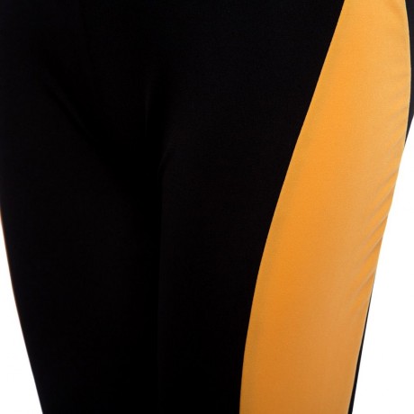 WOMEN'S BLOCK CUT OUT JUMPSUIT (YELLOW AND BLACK, SIZE S/M/L)