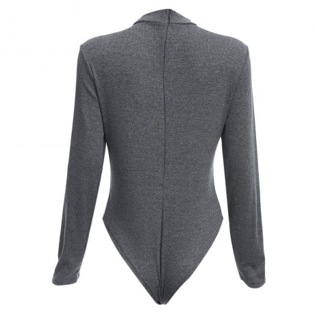 WOMEN'S SEXY HALTER CRISS-CROSS LONG SLEEVE KNITTED SHEATHY (GRAY, SIZE S/M/L/XL)