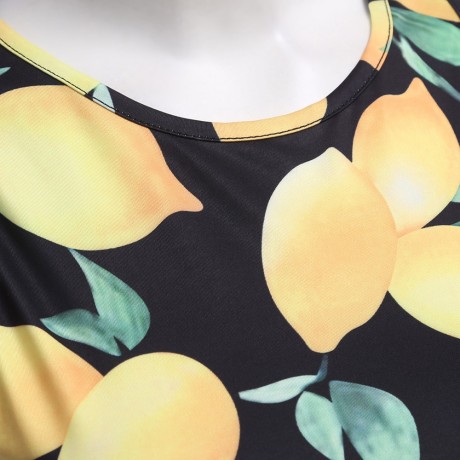 WOMEN'S 2PCS FASHION SLEEVELESS CROP TOP SHEATHY PANTS (YELLOW AND BLACK, SIZE S/M/L/XL)